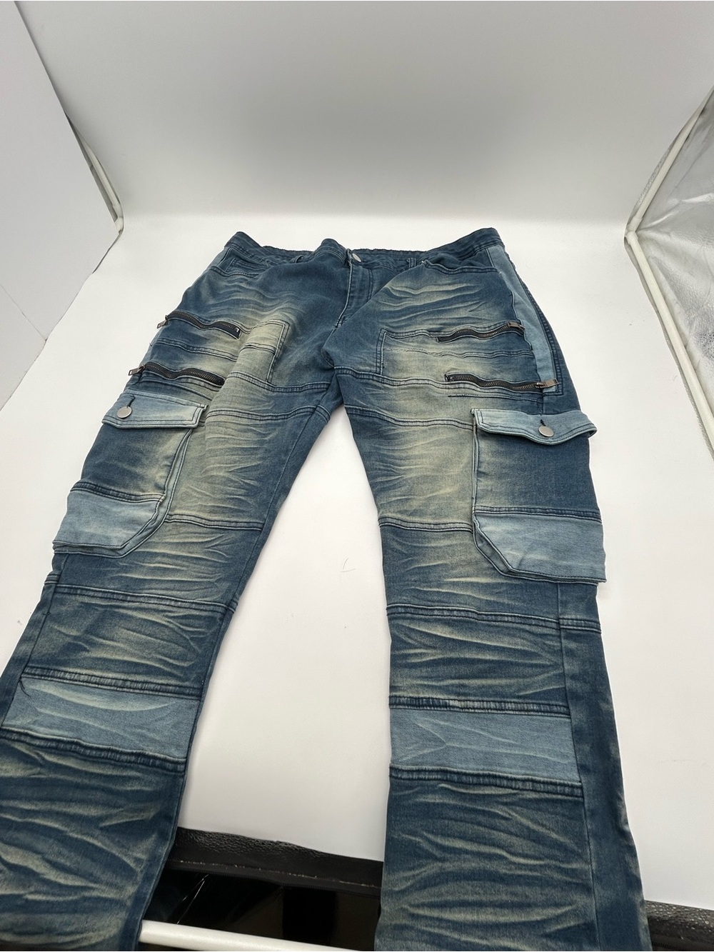 Demolition Men’s Stone Washed Designer Jeans In 90’s Hip Hop /Skater Fashion 42